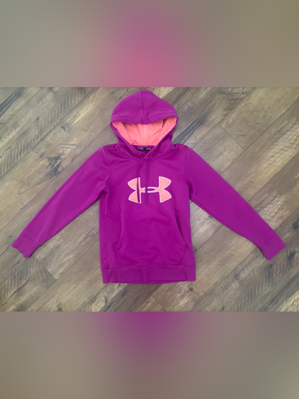 Under Armour Women’s Dark Pink Hoodie with Coral Logo Size XS